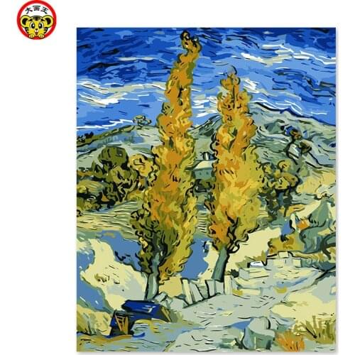 Painting by numbers art paint by number DIY decoration living room bedroom sofa background famous painting Van Gogh St. REIs wh