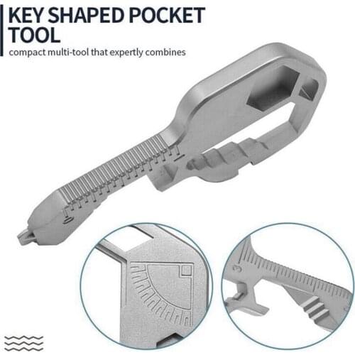 Keys Gear Clips Key Pendant Wrench 24 in 1 Set Adjustable Pocket Portable Multifunctional Slotted Screwdrivers Keychain