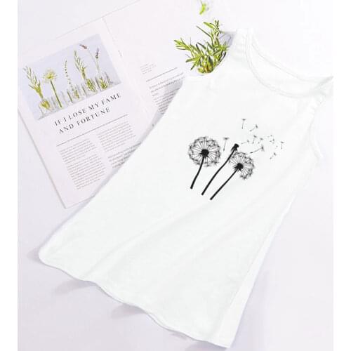 New Kawaii Dress Girls Clothes Cute Dresses Cartoon Harajuku Wildflowers Dandelion Printed Dress For Girls 4 5 6 7 8 9 Years Old