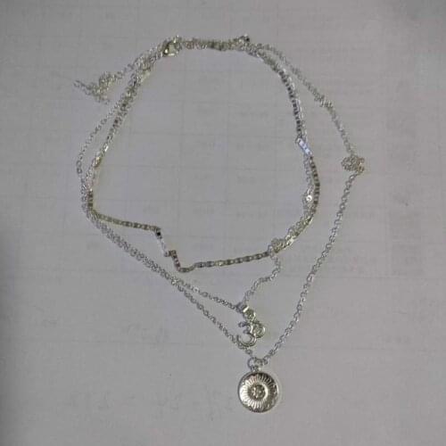 Boho Style Necklace 2021 Fashion New Temperament Necklace Trend Wild Net Red Lotus Symbol Shaped Multi-layer Necklace Collares