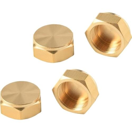 2/4/6/8PCS Female Thread Pipe External Hex Head 1/2 1/4 3/8 Copper End Cap Plug Fitting Coupler Connector Adapter