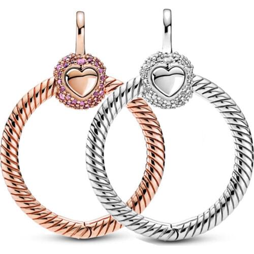 Diy Charm Rose Moments Small Pave Crown O With Crystal Pendant 925 Sterling Silver Bead Fit Pandora Bracelet Necklace Jewelry