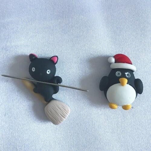 Cross Stitch Assistant Needle Minder Black Cat Penguin Pattern Needle Keeper Magnet for Modern Embroidery