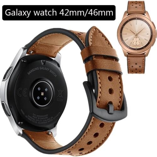 Quick release Band for Samsung Galaxy watch 46mm 42mm Strap Genuine Leather band smartwatch wristband men&women watches belt