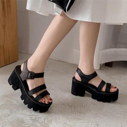 Summer Female Shoes Platform Women Sandals Ankle Buckle Peep Toe Beach Party Ladies Shoes Casual Lolita Shoes Women Pumps