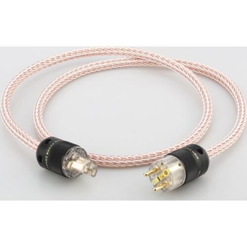 Audiocrast 12TC Schuko Mains Power Cable EU Schuko Power Cord Extension AC Power Cable HIFI 24K Gold Plated EU Power plug