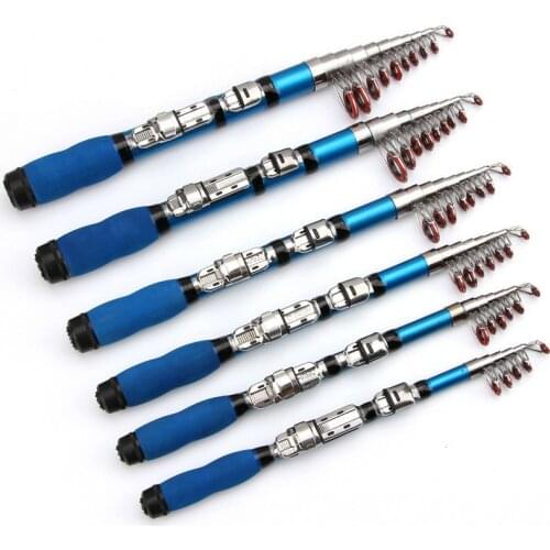 Carbon Telescopic Fishing Rod Spinning Fly Carp Feeder Carbon Fiber 2.1M 1.9M 1.7M 1M 1.2M 1.5M Mini Travel Rod Reel Seat