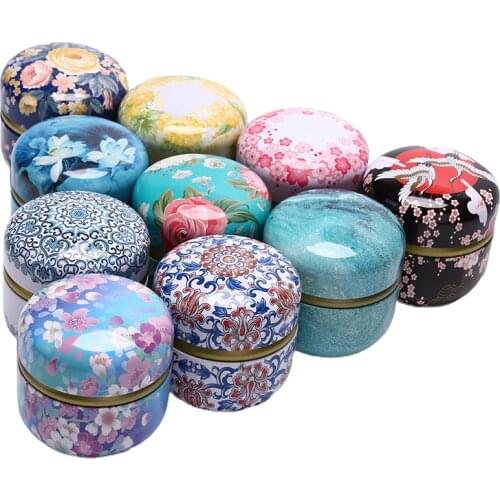 Universal Metal Mini Sealed Tank Round Moisture-Proof Coffee Canister Travel Box Portable Travel Flower Tea Box Tea Caddy Cans