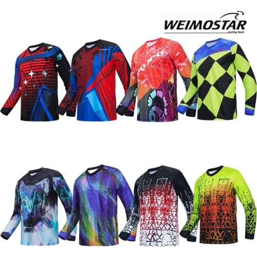 Weimostar Cycling Jersey Mens Mountain Bike Motocross Clothing Long Sleeve MTB T-Shirt Outdoor Sport Biking Hiking Sportswear