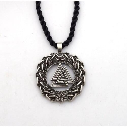 Viking Odin Valknut Pendant Necklaces Scandinavian Norse Ethnic Jewelry Talisman Gift