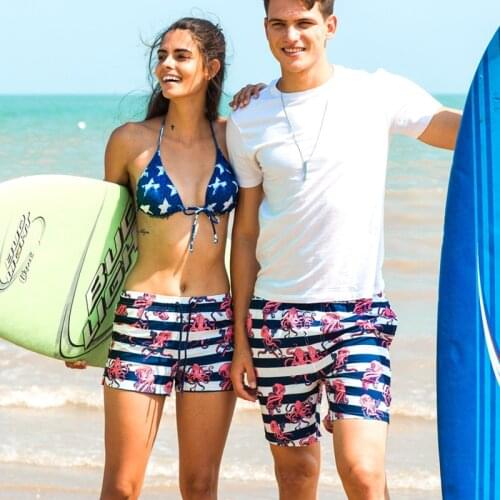 WD883 Trend octopus print swimwear men beach board shorts briefs couples women men swimwear swimsuit sunga male men sweatpants