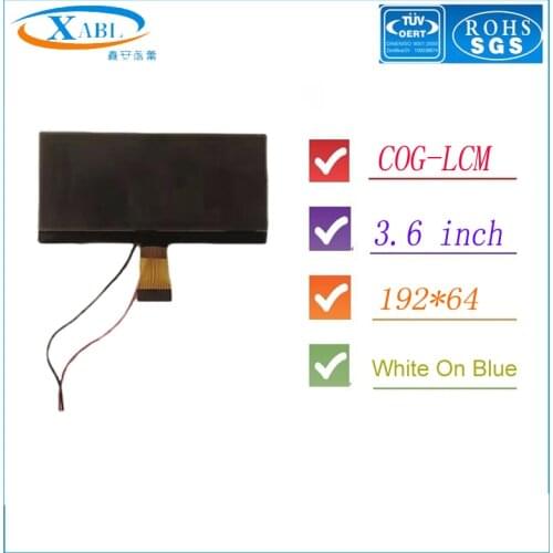 XABL 3.6 inch LCD TFT White on Blue Screen full view 192*64 Resolution Customizable