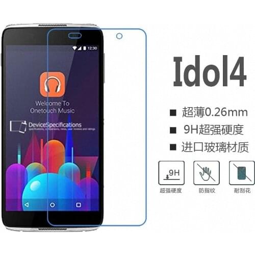 For alcatel Idol 4 6055 6055B 6055H 6055I 6055K 6055Y 5.2-inch Tempered Glass Screen Protector Film glass Protective Film