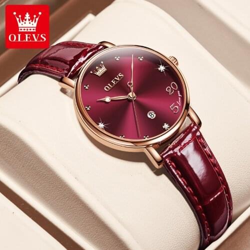 Montre Femme OLEVS New Women Watch Top Luxury Brand Creative Design Leather Womens Wrist Watches Female Clock Relogio Feminino