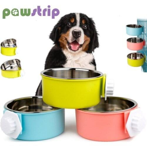1Pc Pet Bowl Creative Lovely Hanging Design Pet Food Bowl Removable Stainless Steel bowl Water Food Feeder for Dogs Cats Rabbits