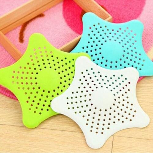 1PC Silicone Star Shape Sewer Outfall Strainer Kitchen Bathroom Sink Filter Anti-blocking Floor Drain Hair Stopper 1045A