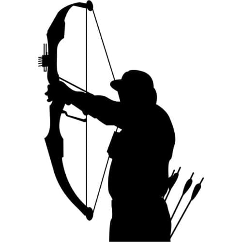 10.7CM*15.4CM Bow Arrow Hunt Hunting Truck Window Vinyl Decal Car Sticker Black Silver C10-02258