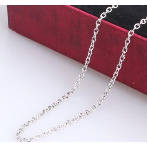 2mm width Flat O word chains length 50cm 316L Stainless steel Necklace for men women jewelry wholesale