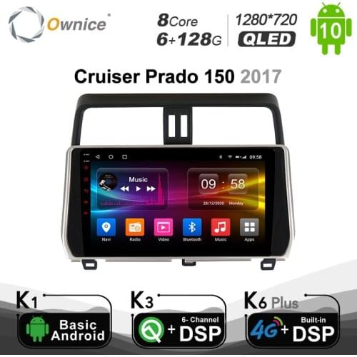 6G+128G Ownice Android 10.0 Car DVD player GPS navigation For Toyota Land Cruiser Prado 150 2017 Car Stereo 4G LTE DSP SPDIF