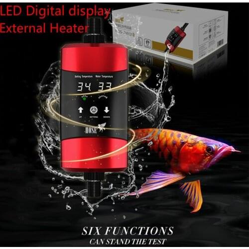 Aquarium External Heater Rod for Fish Tank Water Heater Adjustable Temperature LED Digital Display Heater 500-1200W