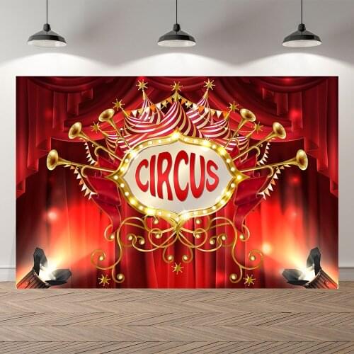 Circus Baby Kid Portrait Backdrops Circus Birthday Baby Shower Party Stage Decoration Acrobats Animals Backdrop for Photo Studio