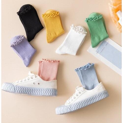 Wooden Ear Socks Female Korean Version of The Tube Socks Summer Jk Stockings Ladies Long Socks Ins Tide College Pile Stockings