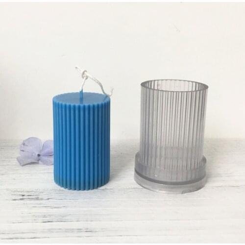 DIY Handcraft Candle Mold 3D Molds For Candles Wax Soap Making Mould Round Thin Tooth Stripe moldes para velas Candle Tool Decor