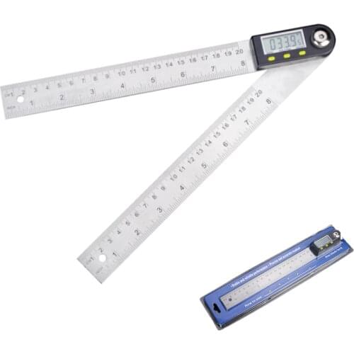 200mm/300mm Digital Stainless Steel Angle Ruler Protractor Electronic 360° Goniometer Inclinometer Angle Measuring Finder Meter