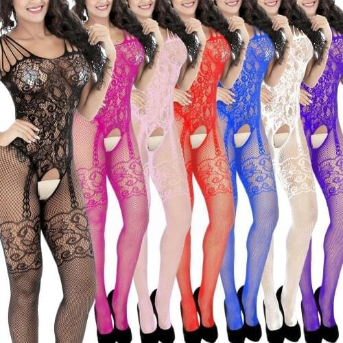 Pantyhose Bodysuit Babydoll Dress Underwear Sexy Women Size Fishnet Black Bodysuit Stockings Mesh Plus Bod Bustier Lingerie O8O3