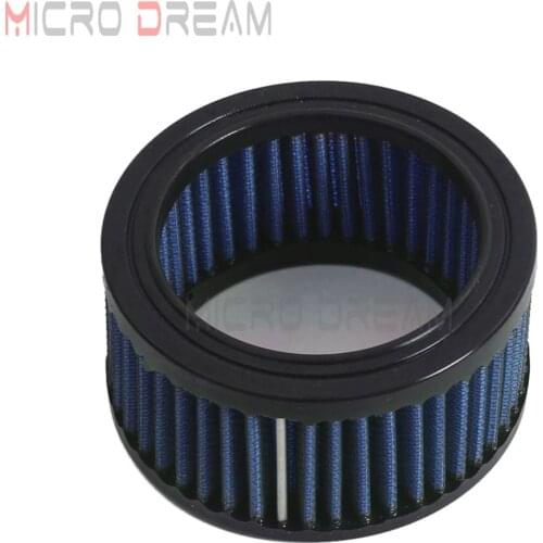 Round Replacement High Flow Blue Air Filter Intake Air Cleaner 3.87" OD 2" Height Universal for Harley Honda Custom Motorcycles