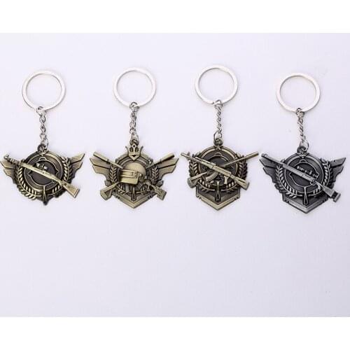 2018 Hot PUBG FPS Game Player Unknowns Battle Grounds 3D Keychain weapon eat chicken game tonight Mens car keychain