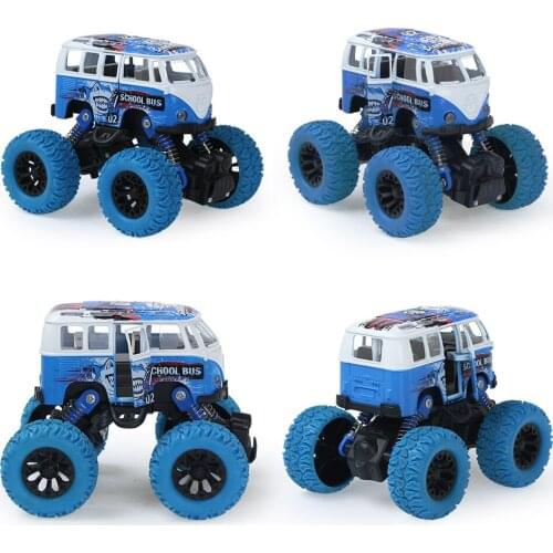 Diecast School Bus Door Opened Car Alloy Climbing Truck Bus Metal Vehicle Pull Back Inertia Car for Boys Children Birthday Gifts