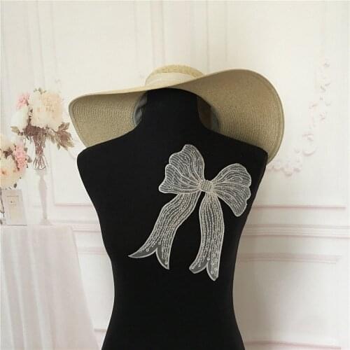 New Embroidery DIY Sequin Bead Embroidery Lace Bow Sewing Garment Craft Supplies Decorative Clothes Applique Accessories