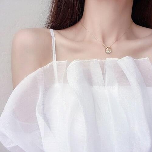 2021 New Ladies Fishtail Pendant Necklace, Zircon Chain, High Quality, Charming, Fashionable And Romantic