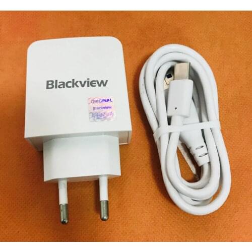 Original Travel Charger EU Plug Adapter+ Type C Cable for Blackview BV9000 Pro Helio P25 Octa Core 5.7" FHD Free shipping