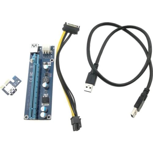 PCIe PCI-e PCI Express Riser 1x to 16x 6pin to SATA Power USB 3.0 Cable 60cm for BTC Miner Machine RIG