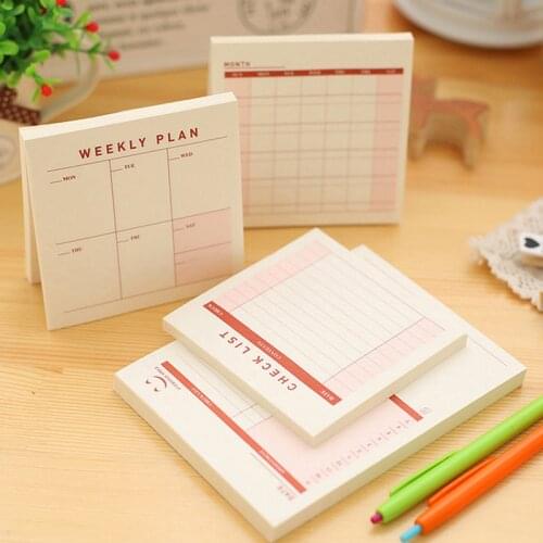 Planner Memo Pad Check List Weekly Monthly Plan Note Paper Scheduler 60 Sheet M5TE