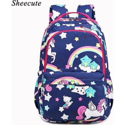 Girls School Bags Unicorn Backpack Large Capacity Kids Travel Backpack Shoulder Bag Light Weight Children School Backpack