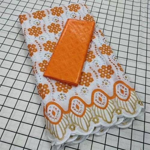 SJ Lace Latest Design 2.5yards Senegal Bazin Fabric with 2.5yard Soft Swiss Lace for Dress Guinea New Bazin Riche Fabric T1-92