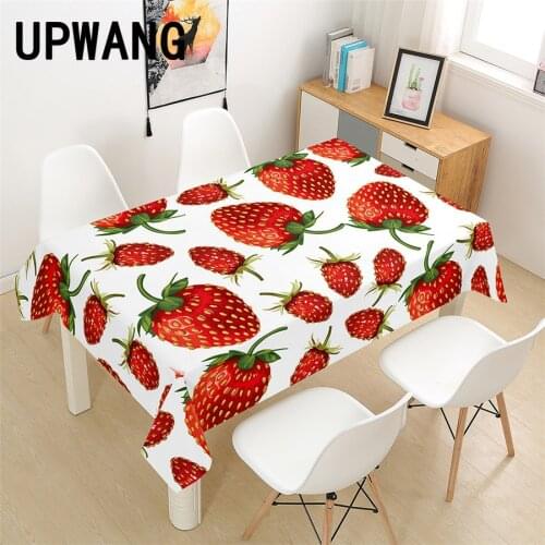 Strawberry Fruit Tablecloth 3D Printed Table Cover Rectangular Tablecloth Wedding Birthday Party Kitchen Home Decor