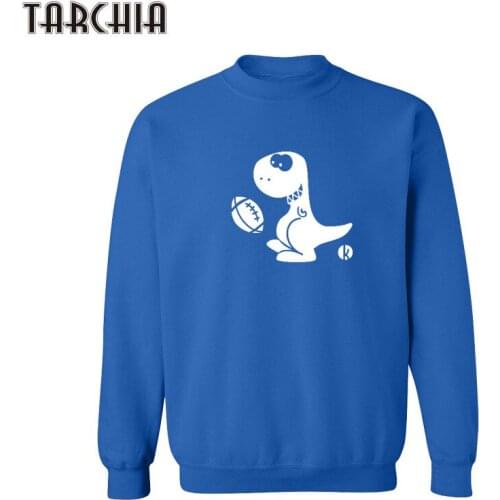 TARCHIA Men Sweatshirts Dinosaurs Playing Ball Printed BRAND 2018 Hoodie Streetwear Hip Hop Hoody Mens Hoodies Sweatshirts XXL