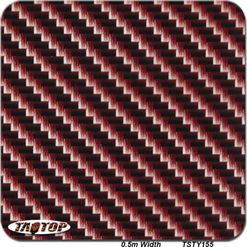 TSA155 Red Black Carbon Fiber Pattern 20M*0.5M Water Transfer Printing Film Hydro Dipping Hydrographic Films