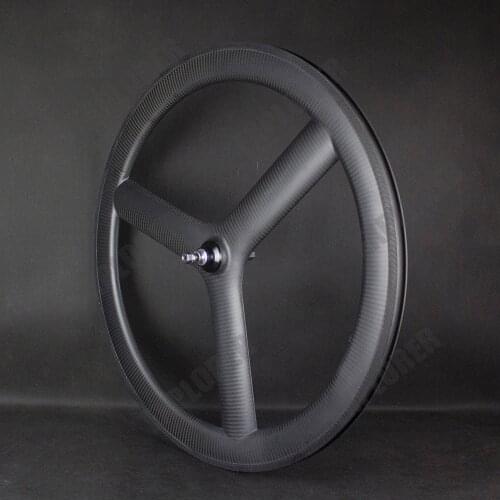 Carbon Wheels 3 Spokes Road/Track Cycling Bicycle With Special Brake Fix Gear Clincher Tubeless Ready