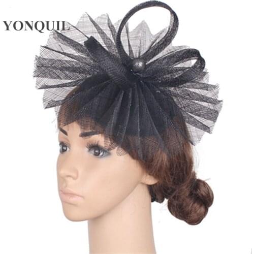 Gorgeous Fashion Women Wedding Headpiece Ladies Bridal Fascinator Hat Headband Sinamay Headwear Flower Handmade Hair Accessory