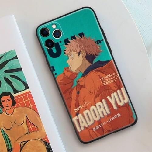 Yuji Itadori Vintage Poster Soft Silicone Glass Phone Case Cover Shell For IPhone SE 6 6s 7 8 Plus X XR XS 11 12 Mini Pro Max