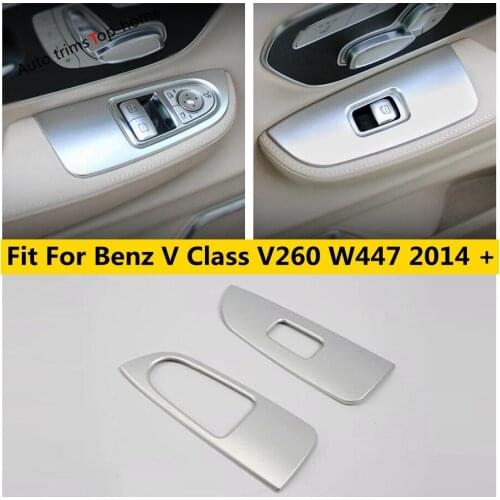 Yimaautotrims For Mercedes-Benz V Class V260 W447 2014 - 2017 Front Car Armrest Window Lift Button Cover Interior Mouldings Trim
