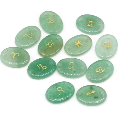 Natural Stone Gem Egg-shaped Green Aventurine Holed Beads Handmade Crafts Making Necklace Bracelet Earrings Jewelry Accessories