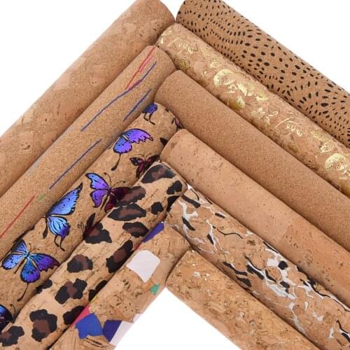 Natural Cork Leather Fabric Women For Garment Decor DIY Sewing Craft Bag Shoes Bow-knot Accessories Material