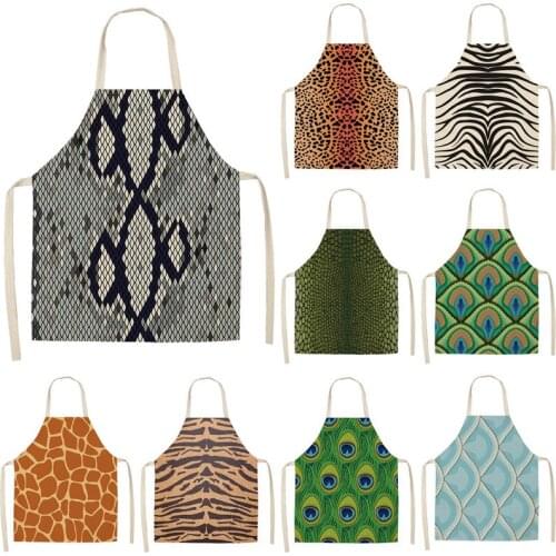 Leopard and peacock feather pattern barista For home and kitchen Women kitchen apron kitchen apron women apron kitchen aprons