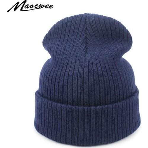 2019 Winter Beanies Solid Color Hat Unisex Plain Warm Soft Beanie Skull Knit Cap Hats Knitted Touca Gorro Caps For Men Women